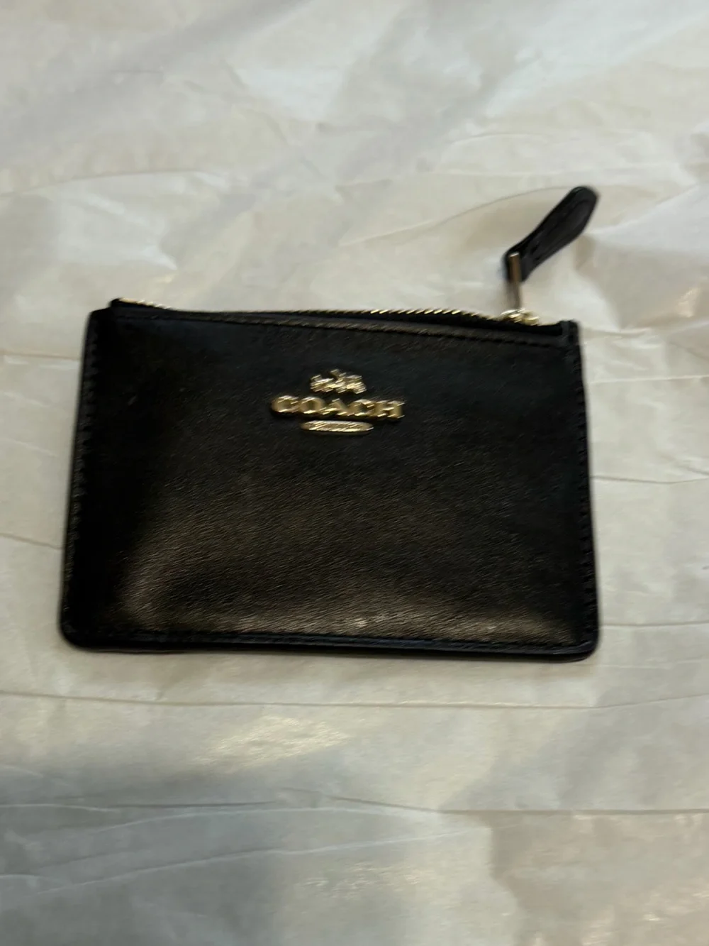 Coach Black Leather Zip Card Id and card holder